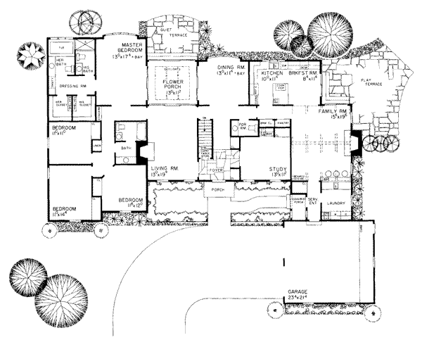 House Design - Ranch Floor Plan - Main Floor Plan #72-304