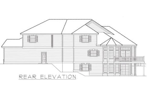 Exterior - Rear Elevation for Traditional House Plan #112-150 - 3 bed, 2.5 bath