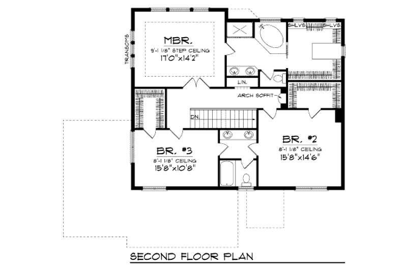 House Plan Design - Floor Plan - Upper Floor for Country House Plan #70-989 - 3 bed, 2.5 bath