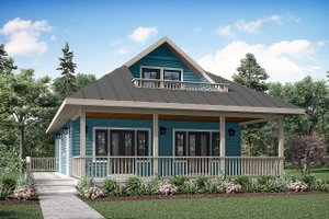 Cottage Exterior - Front Elevation Plan #124-916