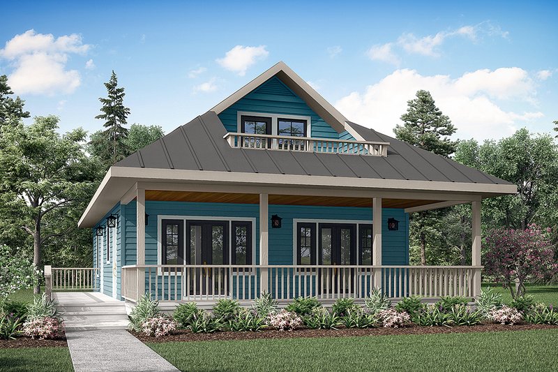 Cottage Style House Plan - 2 Beds 2 Baths 1120 Sq/Ft Plan #124-916