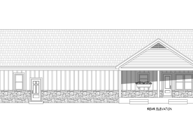 House Blueprint - Exterior - Rear Elevation for Southern House Plan #932-778 - 3 bed, 2.5 bath