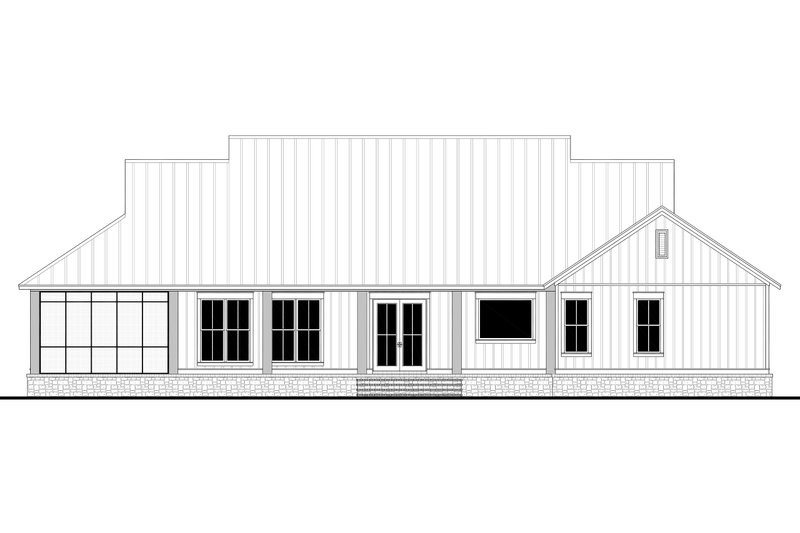 Architectural House Design - Exterior - Rear Elevation for Farmhouse House Plan #430-224 - 3 bed, 2 bath