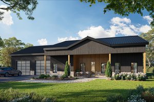 Home Plan - Exterior - Front Elevation for Barndominium House Plan #1129-26 - 4 bed, 2 bath