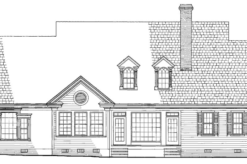 House Blueprint - Exterior - Rear Elevation for Cottage House Plan #137-387 - 3 bed, 2.5 bath