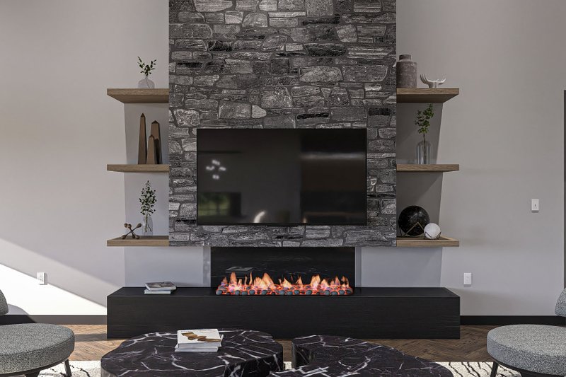 House Design - Interior - Family Room 1 for Modern House Plan #455-392 - 2 bed, 2 bath