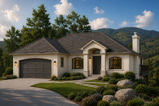 Exterior - Other Elevation for Mediterranean House Plan #126-125 - 3 bed, 2 bath
