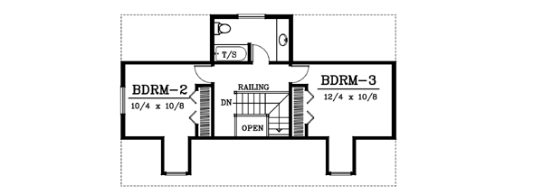 Colonial Floor Plan - Upper Floor Plan #100-407