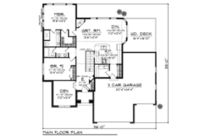 Floor Plan - Main Floor for European House Plan #70-943 - 2 bed, 1.5 bath