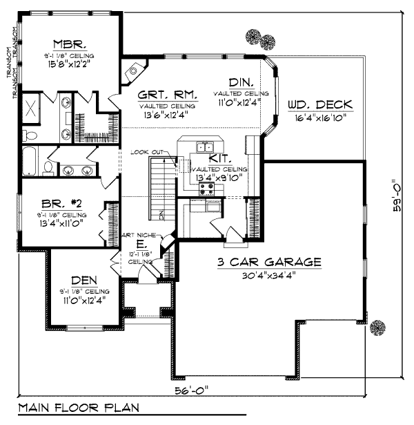 Home Plan - European Floor Plan - Main Floor Plan #70-943