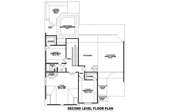 Floor Plan - Upper Floor for European House Plan #81-1115 - 4 bed, 3 bath