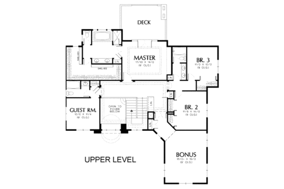 Floor Plan - Upper Floor for Mediterranean House Plan #48-144 - 6 bed, 4.5 bath