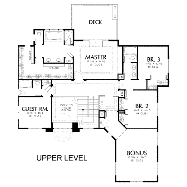 Mediterranean Floor Plan - Upper Floor Plan #48-144