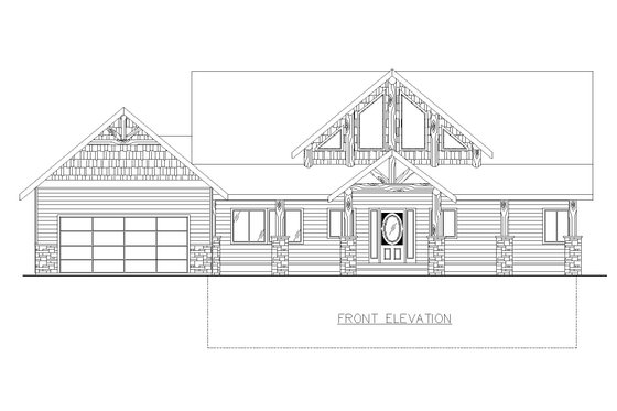Exterior - Front Elevation 3 for Craftsman House Plan #117-1055 - 3 bed, 2 bath