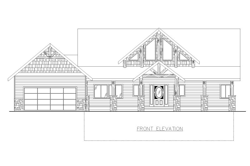 Architectural House Design - Exterior - Front Elevation 3 for Craftsman House Plan #117-1055 - 3 bed, 2 bath