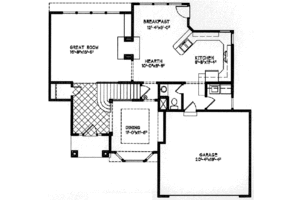 Floor Plan - Main Floor for Traditional House Plan #6-129 - 4 bed, 2.5 bath