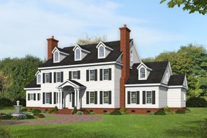 Exterior - Front Elevation 3 for Country House Plan #932-366 - 6 bed, 5.5 bath