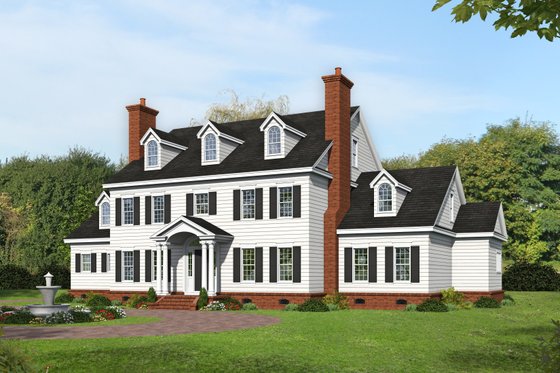 Exterior - Front Elevation 3 for Country House Plan #932-366 - 6 bed, 5.5 bath