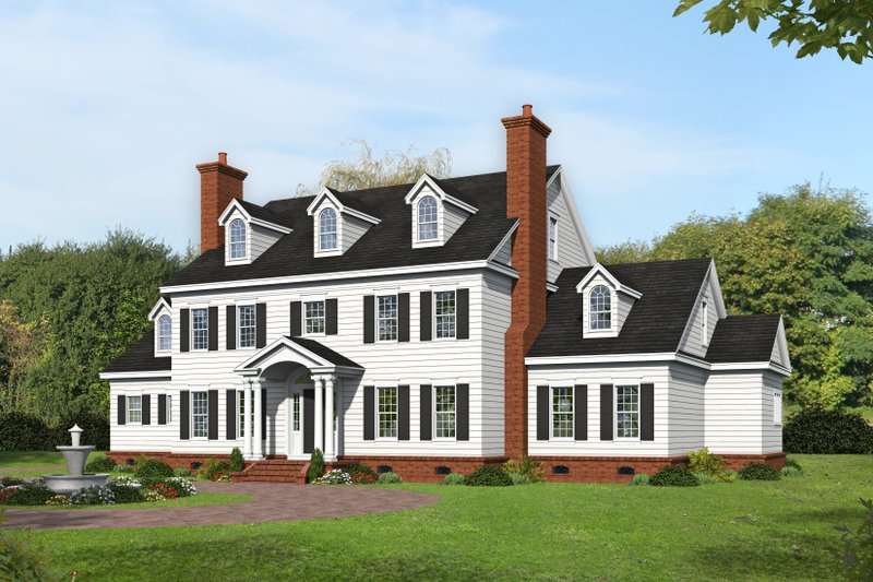 House Blueprint - Exterior - Front Elevation 3 for Country House Plan #932-366 - 6 bed, 5.5 bath