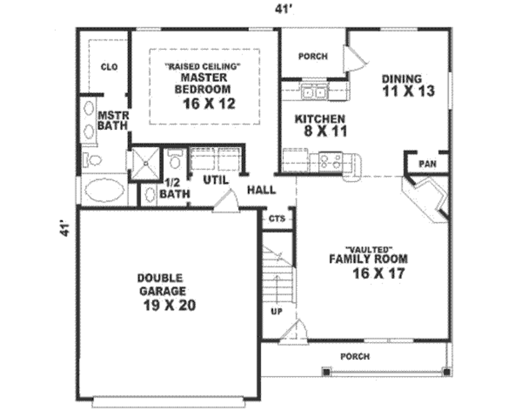 Farmhouse Style House Plan - 3 Beds 2.5 Baths 1473 Sq/Ft Plan #81-121 ...