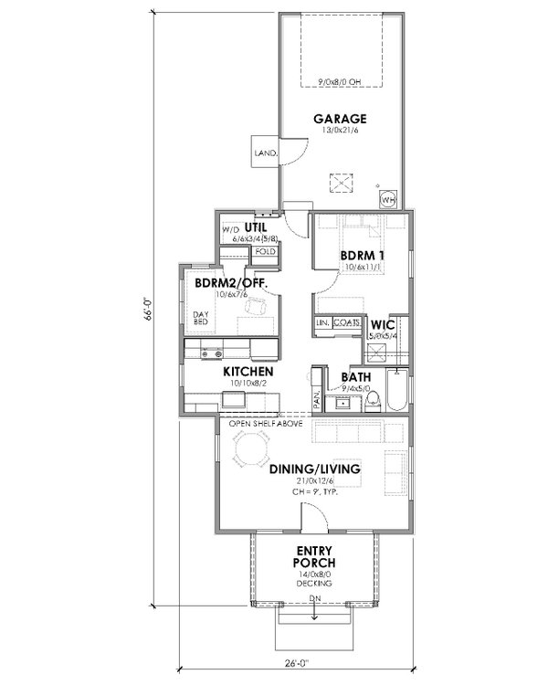 Bungalow Floor Plan - Main Floor Plan #1105-18