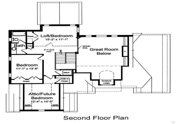 Architectural House Design - European Floor Plan - Upper Floor Plan #46-473