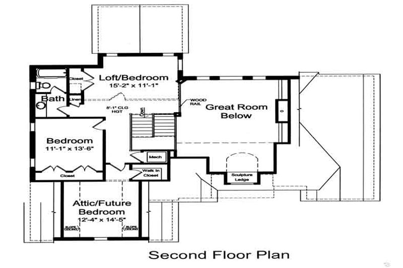 Dream House Plan - Floor Plan - Upper Floor for European House Plan #46-473 - 4 bed, 2.5 bath