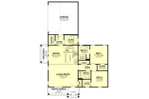 Floor Plan - Main Floor for Country House Plan #430-239 - 2 bed, 2 bath