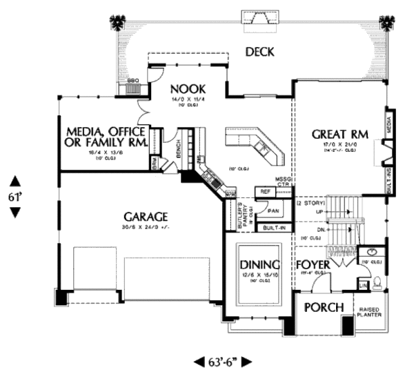 Home Plan - Contemporary Floor Plan - Main Floor Plan #48-254