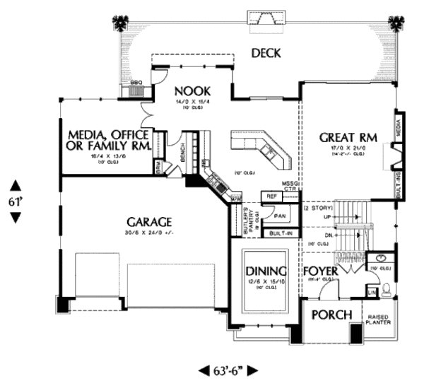 Contemporary Floor Plan - Main Floor Plan #48-254