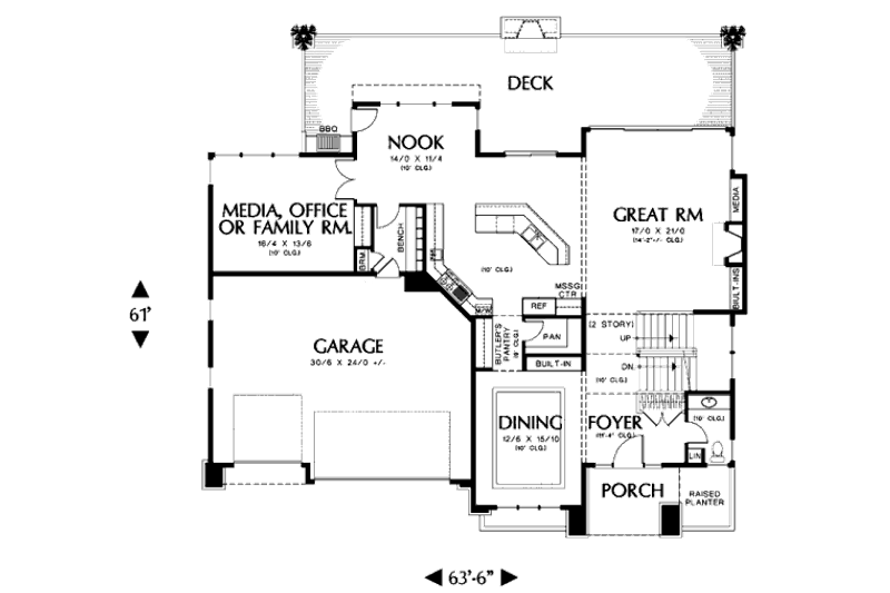 Home Plan - Floor Plan - Main Floor for Contemporary House Plan #48-254 - 5 bed, 4.5 bath