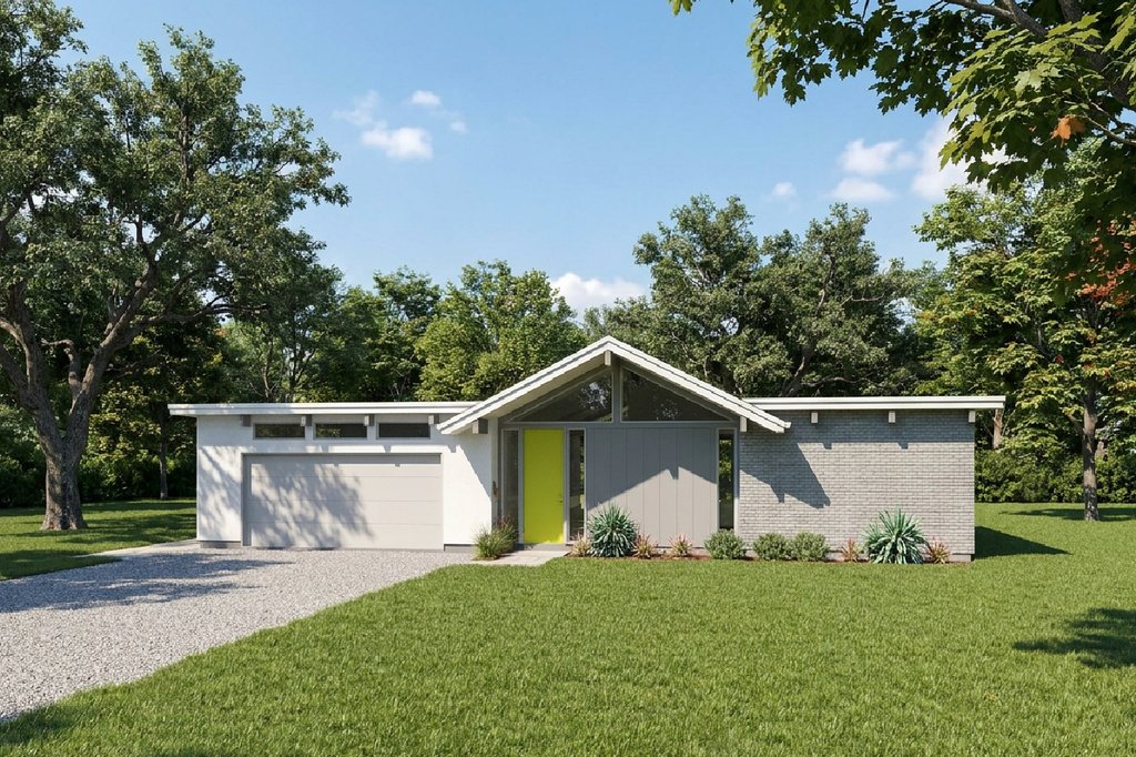Exterior - Front Elevation 2 for Contemporary House Plan #126-308 - 4 bed, 2 bath