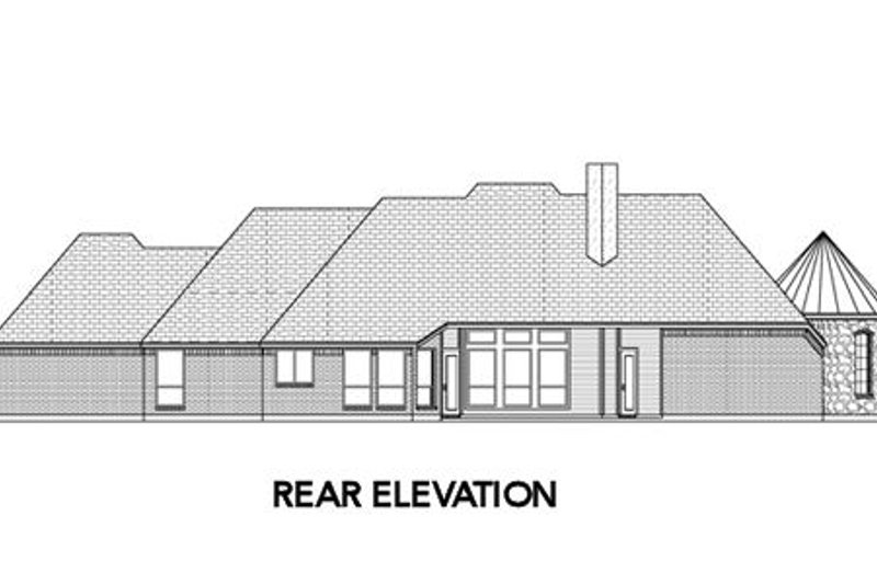 Home Plan - Exterior - Rear Elevation for European House Plan #84-491 - 3 bed, 3 bath
