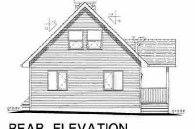 Home Plan - Exterior - Rear Elevation for Modern House Plan #18-284 - 3 bed, 1 bath