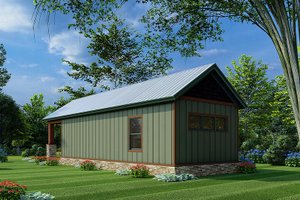 Exterior - Rear Elevation for Craftsman House Plan #923-221 - 1 bed, 1 bath