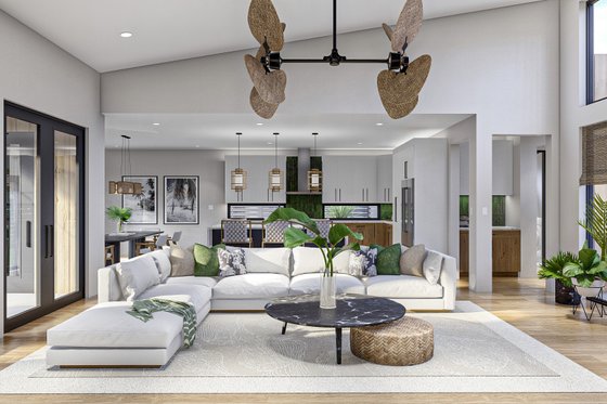 Interior - Family Room for Modern House Plan #455-570 - 2 bed, 2 bath