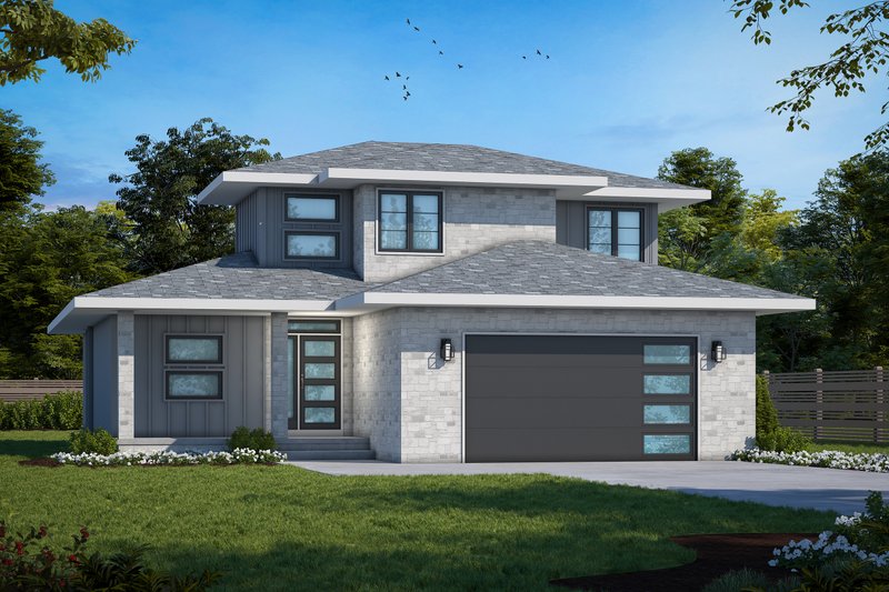 House Blueprint - Modern Exterior - Front Elevation Plan #20-2491