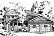 Traditional Style House Plan - 3 Beds 2.5 Baths 1862 Sq/Ft Plan #18-9107 