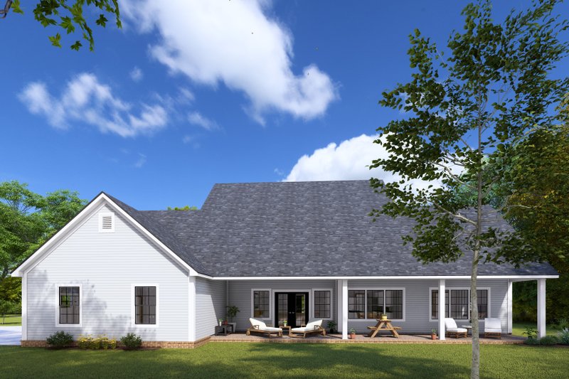 Dream House Plan - Exterior - Rear Elevation for Farmhouse House Plan #513-2245 - 4 bed, 3 bath