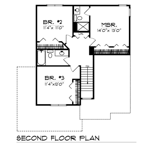 Dream House Plan - Traditional Floor Plan - Upper Floor Plan #70-152