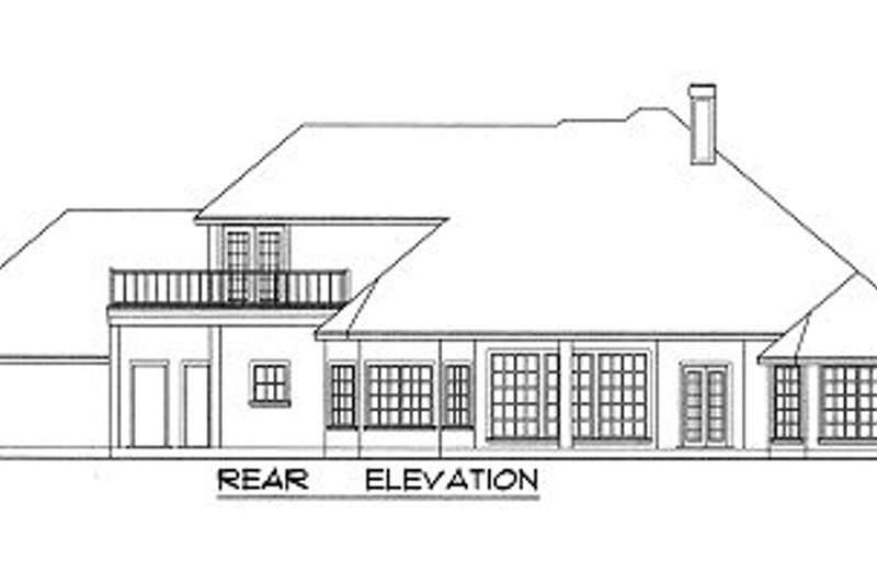 Home Plan - Exterior - Rear Elevation for Mediterranean House Plan #40-367 - 3 bed, 2.5 bath