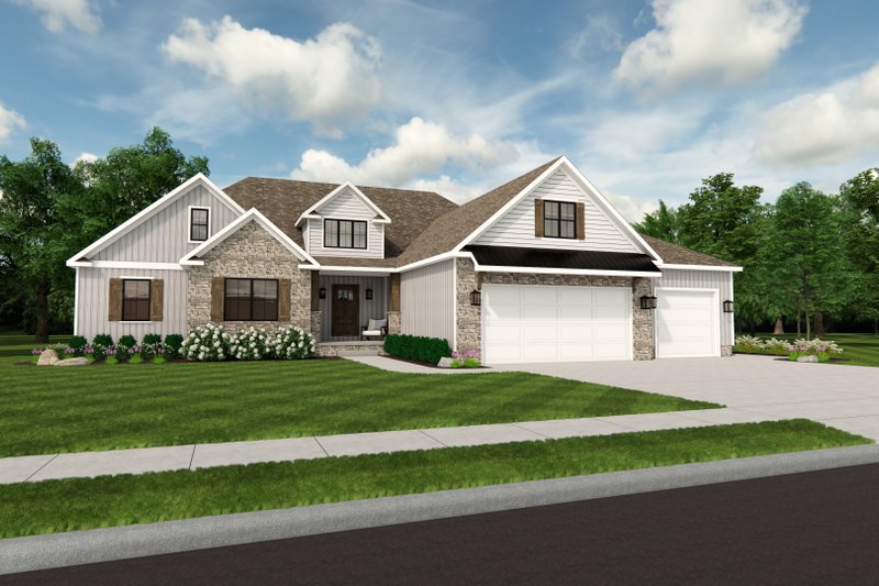 House Blueprint - Photo 1 for Craftsman House Plan #1089-5 - 4 bed, 2.5 bath