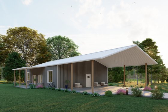 Exterior - Other Elevation 1 for Barndominium House Plan #1107-41 - 2 bed, 2 bath