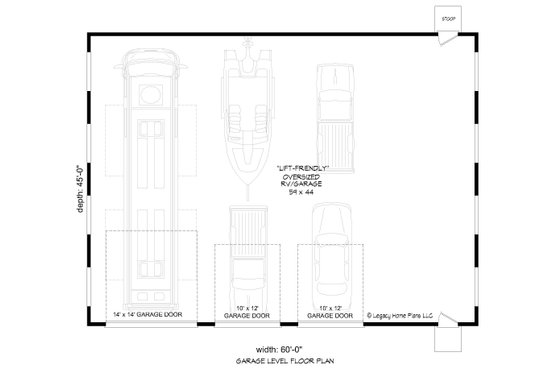 Floor Plan - Main Floor for Contemporary House Plan #932-652, 0 bath