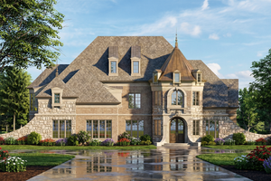 Exterior - Front Elevation for European House Plan #119-359 - 4 bed, 4.5 bath