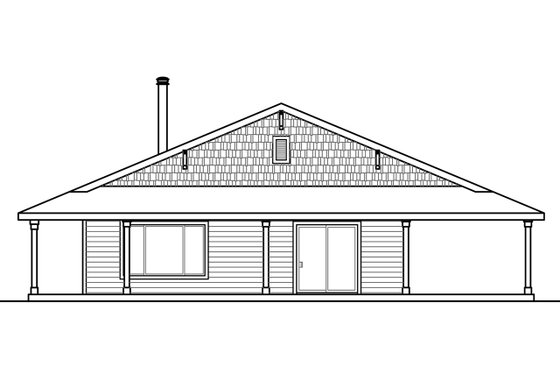 Exterior - Other Elevation 1 for Ranch House Plan #124-965 - 3 bed, 2 bath