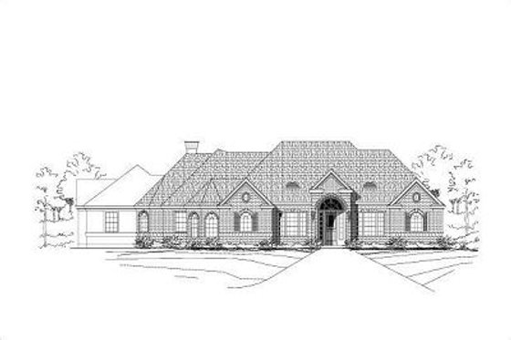 Exterior - Front Elevation for European House Plan #411-399 - 3 bed, 2.5 bath