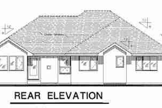 Exterior - Rear Elevation for European House Plan #18-9538 - 3 bed, 2 bath
