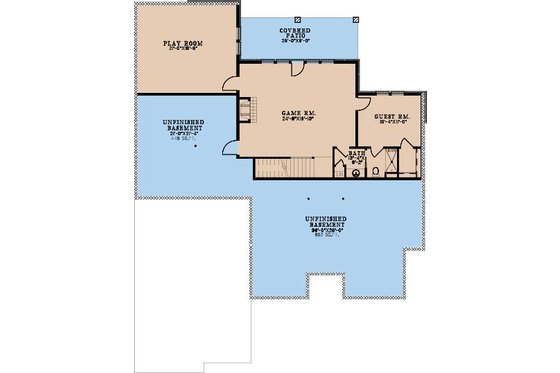 Floor Plan - Lower Floor for Traditional House Plan #923-343 - 5 bed, 4.5 bath