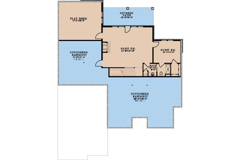 House Plan Design - Floor Plan - Lower Floor for Traditional House Plan #923-343 - 5 bed, 4.5 bath